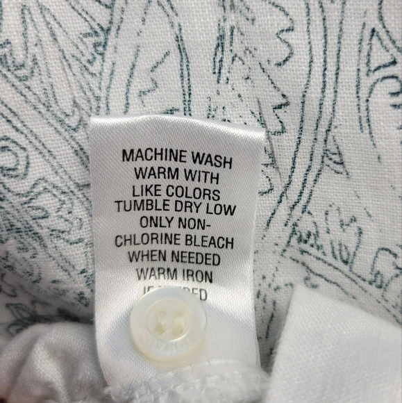 Murano Baird Mcnutt Mens Linen Shirt Size XL Floral Long Sleeve Button Front - Picture 6 of 12